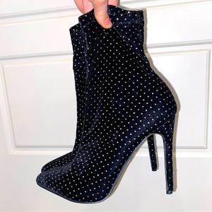 Glitter Velvet Stiletto Sock Boot size 9